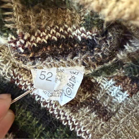 Vintage 3D Knit Chunky Sweater Olive Green Earth-tone - Picture 10 of 16